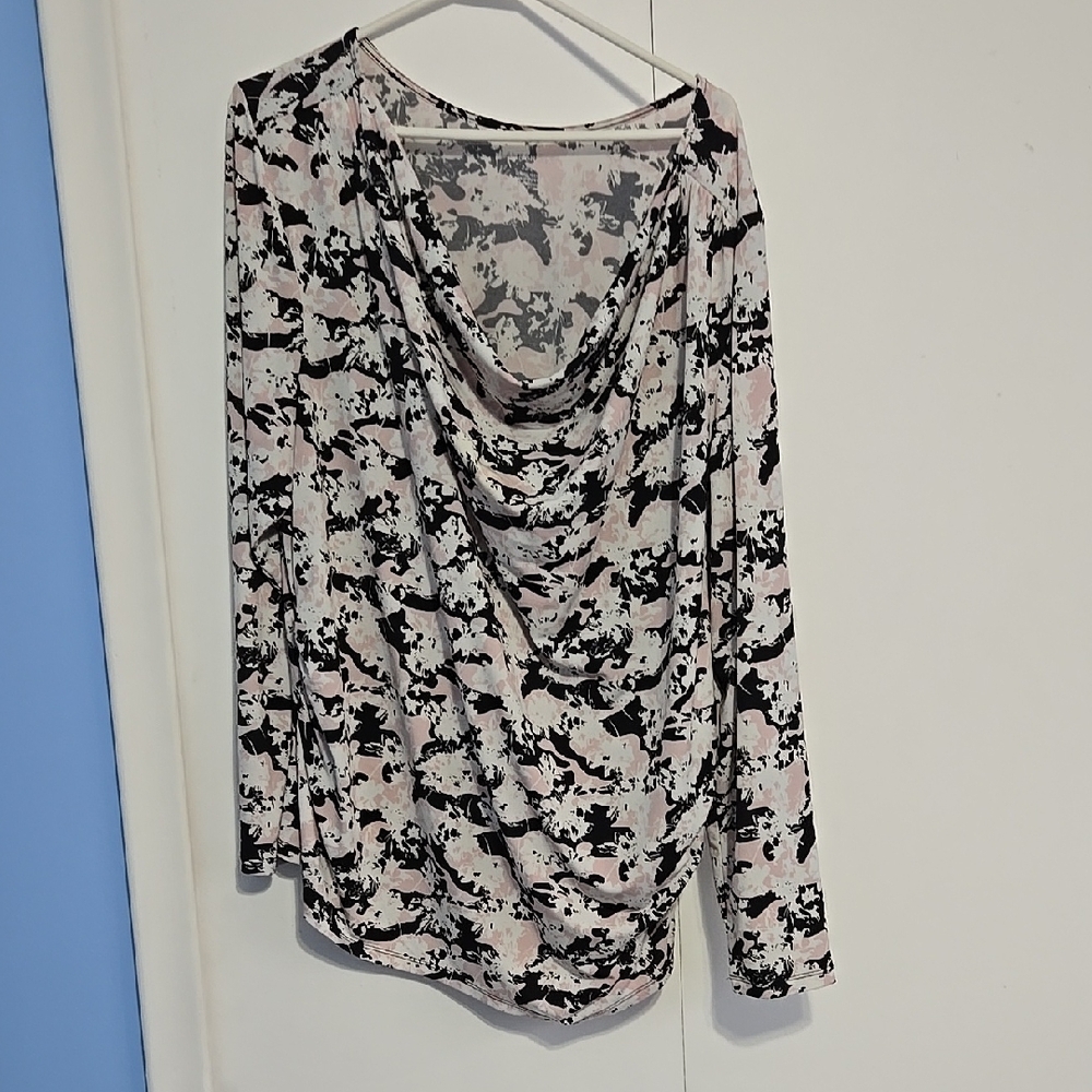 Lane Bryant Stylish Black and Pink Women's Top